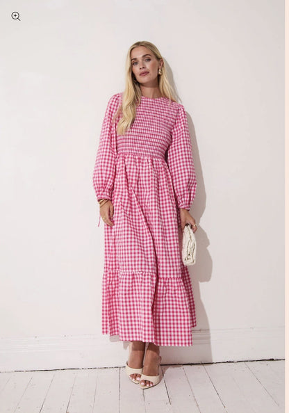 Elisa Pink & White Gingham dress