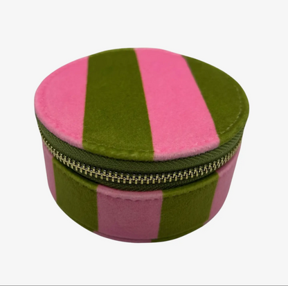 Jewellery Travel Pot in Chartreuse Stripe