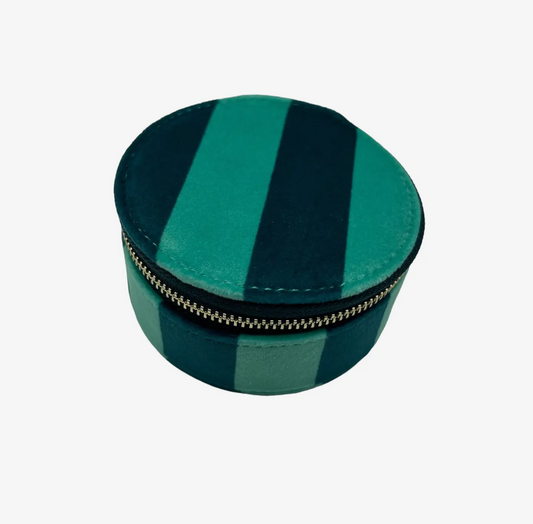 Jewellery Travel Pot - Teal Stripe