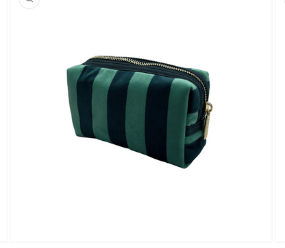 Teal Stripe Makeup Bag