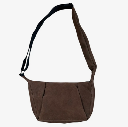 Brixton Cross Body Sling Bag - Brown Suede - Small
