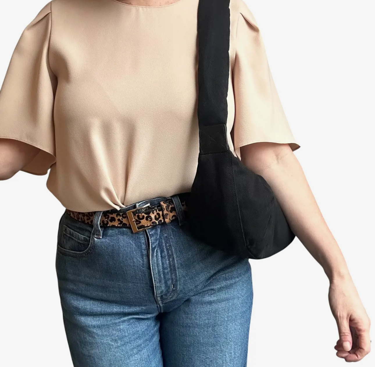 Brixton Cross Body Sling Bag - Plain Black - Small