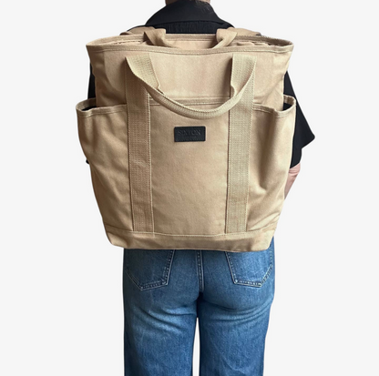 Backpack - Sand - Plain Cotton Canvas