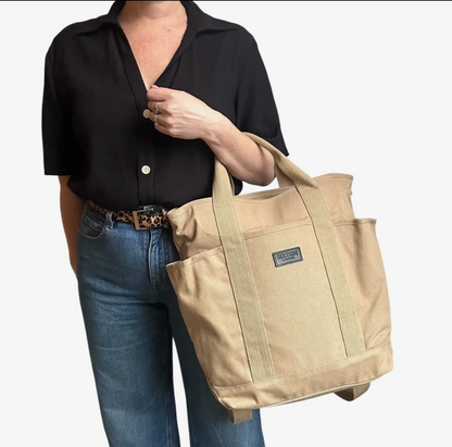 Backpack - Sand - Plain Cotton Canvas