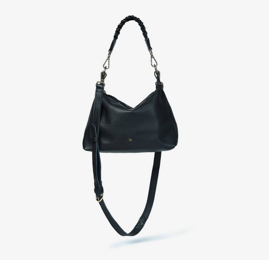 Hallie Slouch Crossbody - Black Leather