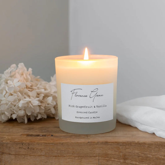 Pink Grapefruit & Vanilla Scented Candle