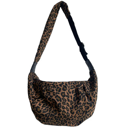 LARGE Brixton cross body sling bag - Leopard