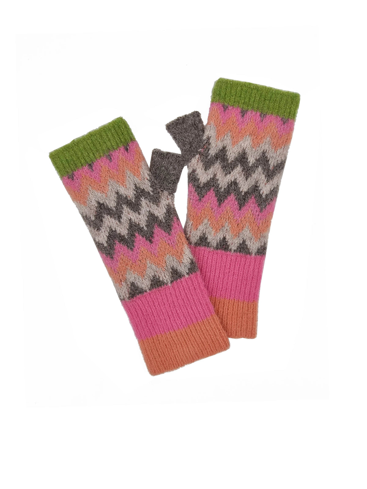 Dora Chevron Wrist Warmer In Pink Mix