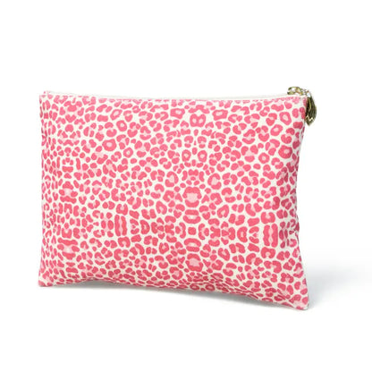 LILY Pouch in Pink Leopard Canvas