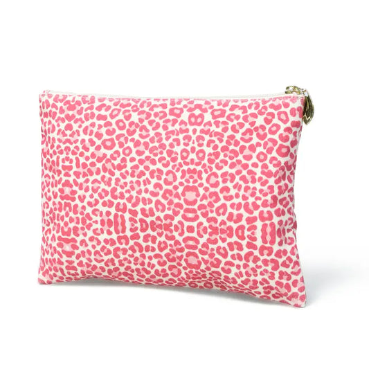 LILY Pouch in Pink Leopard Canvas