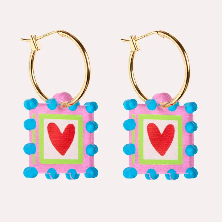 Charm Heart Hoop Earrings