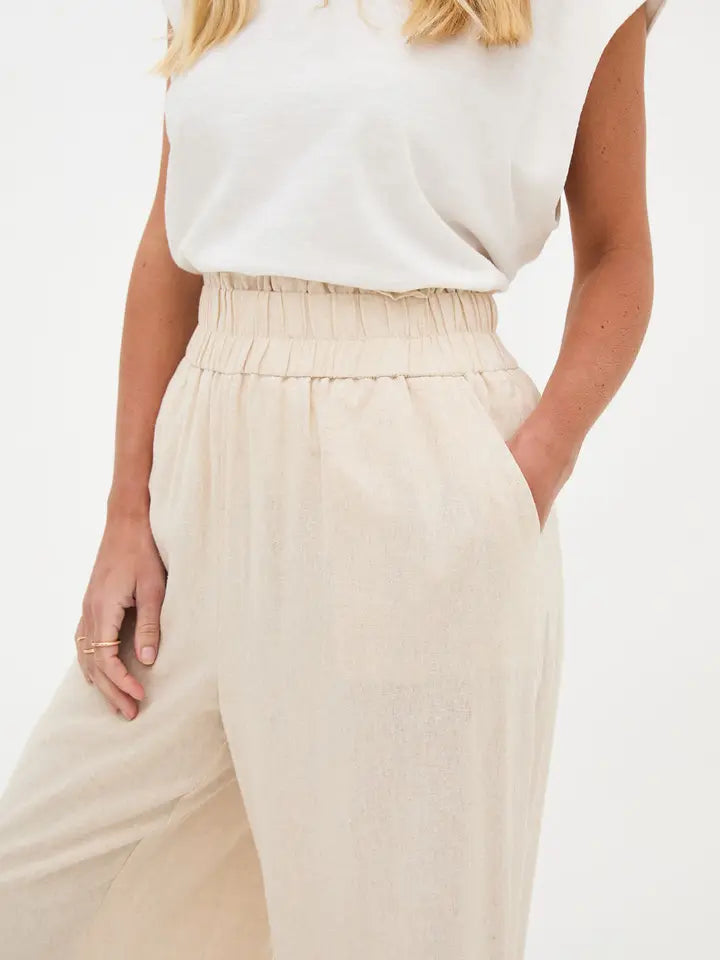 Ria Neutral linen trousers