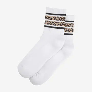 Leopard Black Stripe Sporty Sock
