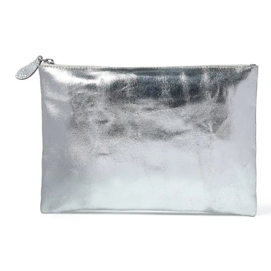 LILY Pouch in Silver Foil Canvas