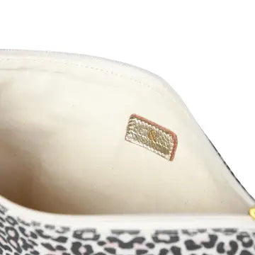 LILY Pouch in Blush Leopard Print Canvas