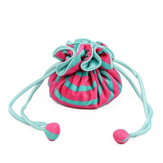 Pink & Turquoise Jewellery Drawstring Pouch