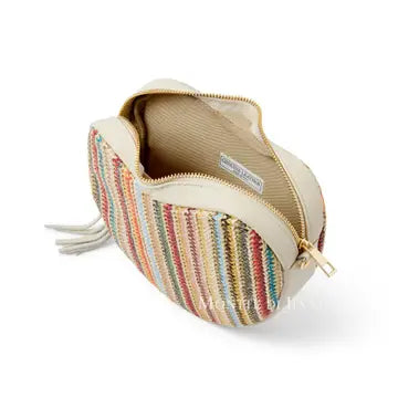 Heart Shape Italian Summer Crossbody in Raffia and