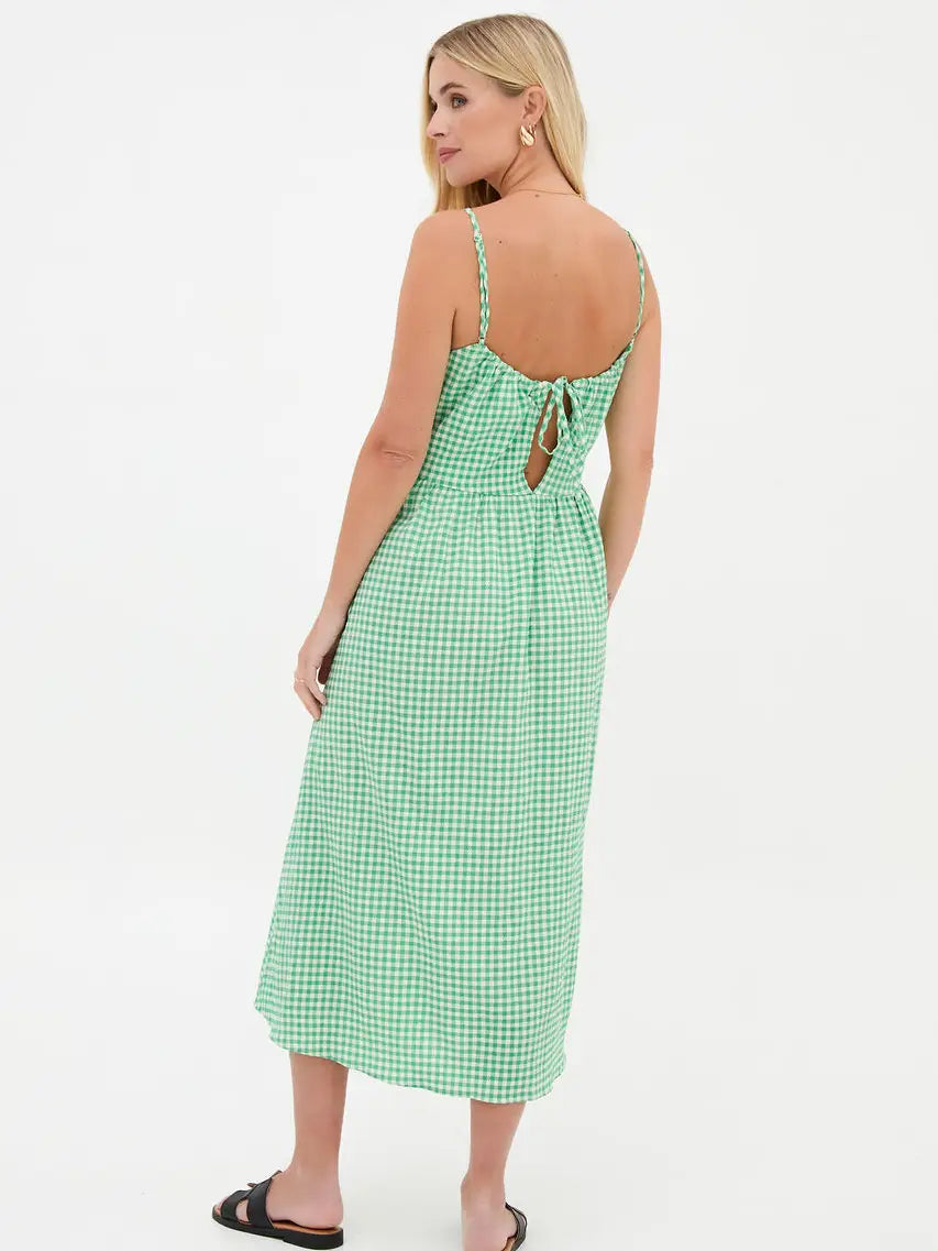 Green Gingham Midi dress