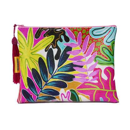 Tropicals Vegan Leather Makeup Bag