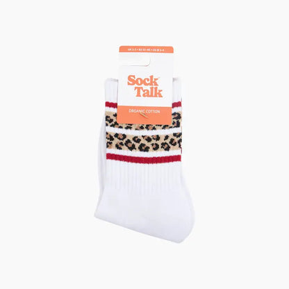 Leopard Print Red Striped Organic Cotton Sports So