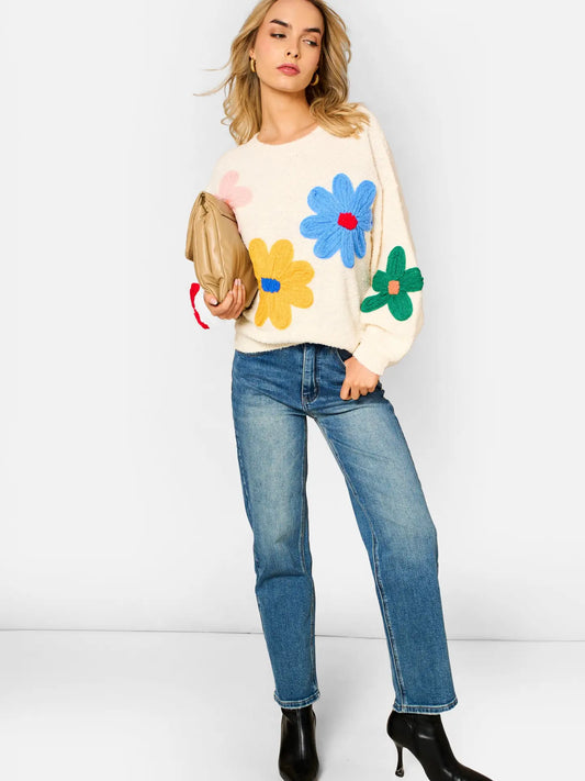 3D Flower Crochet Jumper