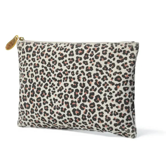 LILY Pouch in Leopard Print Canvas