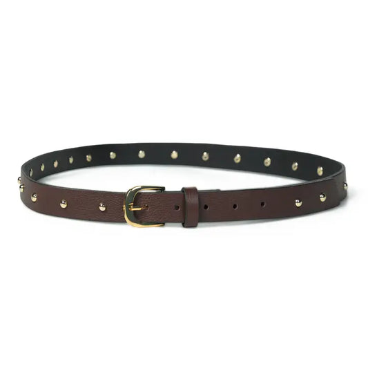 Mahi Studded Leather Belt - Brown