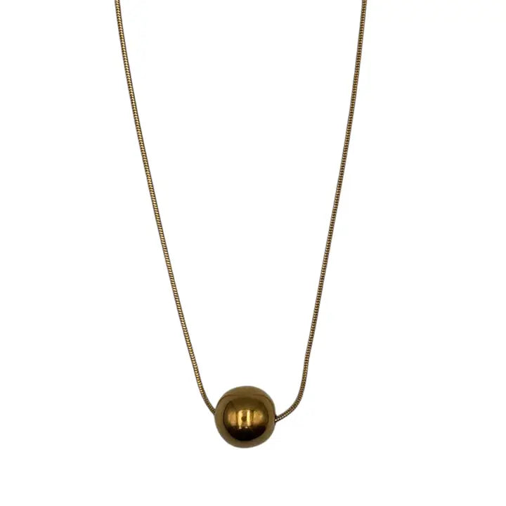 Gold Ball Pendant Necklace