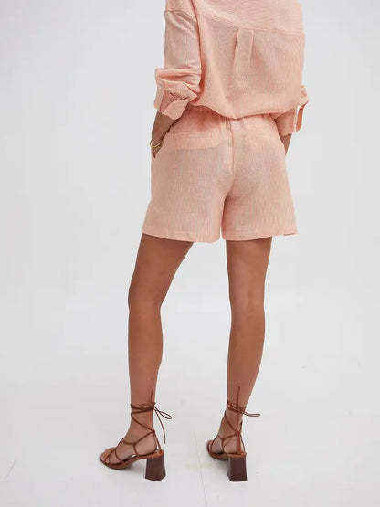 Eden Orange & White Stripe Shorts