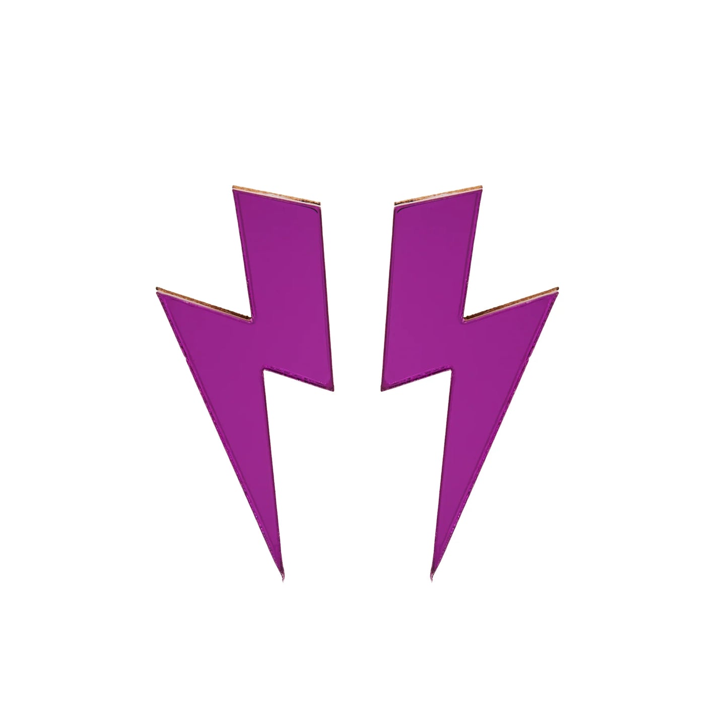 Purple Mirror Bolt stud Earrings